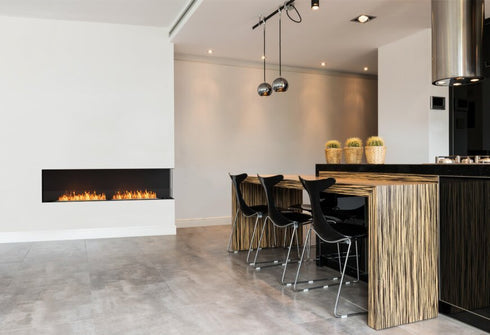 Ecosmart Fire Flex 140RC.BXR Right Corner Fireplace Insert - Black Finish / Black Burner - ESF.FX.140RC.BXR.B